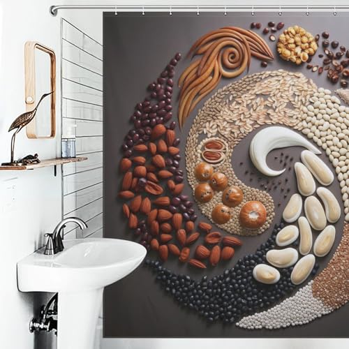 Rideau de douche imperméable anti-éclaboussures 183x183cm lavable de bain - 6
