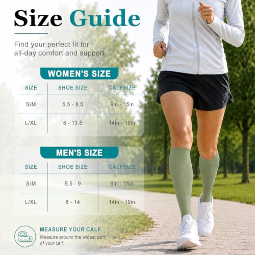 Image of COOLOVER Copper Compression Socks for Women and Men(6 Pairs)-Best Support for Running, Athletic, Travel
