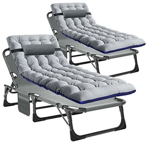 NAIZEA Folding Camping Cot & Lounge Chair - Portable Reclining Chaise for Pool, Beach, Patio Sunbathing