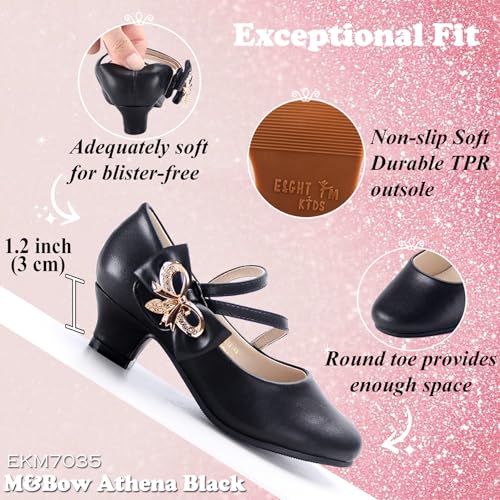 EIGHT KM Mary Jane Shoes for Girls - Toddler Shoes Girl Mary Jane Flats Kid Shoes - Multi Sizes & Colors for Ages 3-13 Years Baby Girl Shoes - Party Wedding Heels for Girls2