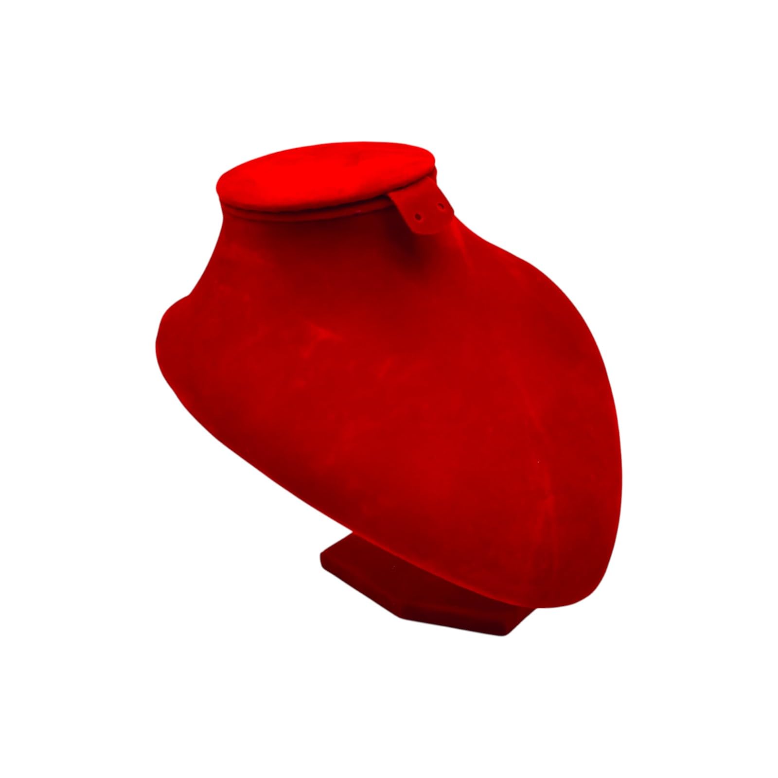 Shoplines Supplies 1x Small Red Velvet Jewellery Display Stand for Necklaces and Bracelets, Countertop Organizer for Retail, Craft Fairs, or Home Use
