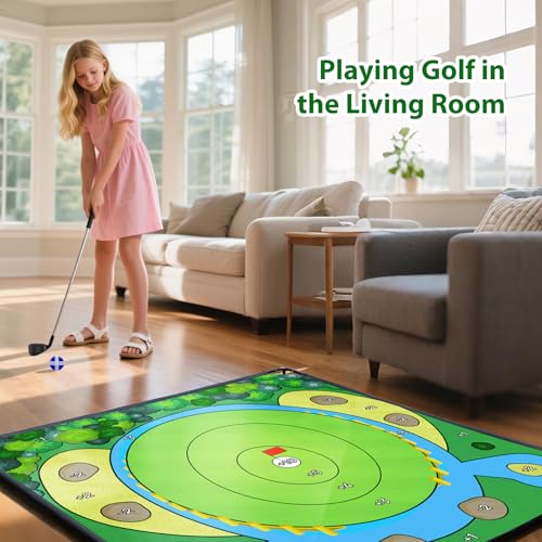 70"x70" Golf Chipping Game Practice – Portable Training Game for Indoor & Outdoor Use, Improve Short Game Accuracy for Adults, Juniors & Beginners (70"x70" Golf Chipping Game) by SJEhome - Image 3