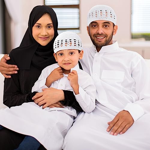 Image of Boyiee Kufi Hat for Men Muslim Knit Kufi Cap Crochet Beanie Skull Beanie African Hat for Men Women