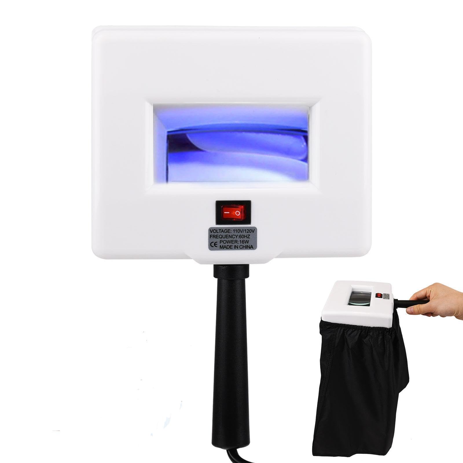 Photo 1 of Woods Lamp Analyzer - Portable Detection Light with Black Shade Cloth, 3x Magnification for Humans, Cats & Dogs