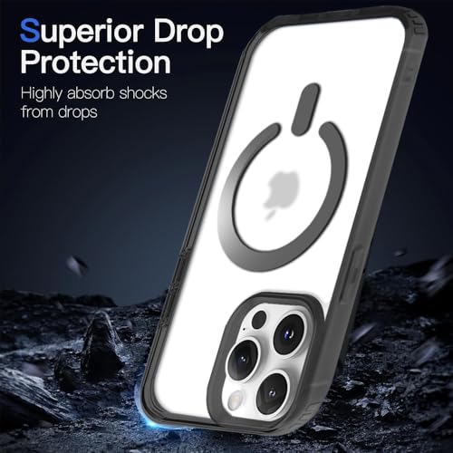 Image of KARWAN️ Hybrid Transparent iPhone 16 Pro max Back Cover Case Compatibe with Mag-Safe | Shockproof Design |Camera Protection Bump | Transparent Back Cover Case for iPhone 16 Pro max (PC, TPU | Blue