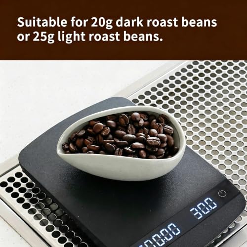 Image of watchget Ceramic Coffee Dosing Cup & Tea Storage Tray, Gray | Single Dose Measuring Container for Coffee Beans & Loose Leaf Tea Dosing Vessel; Hold 20-25g Coffee Beans