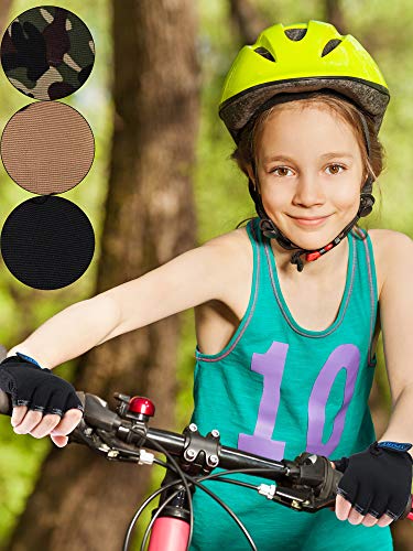 Image of Boao 3 Pairs Kids Half Finger Bike Gloves