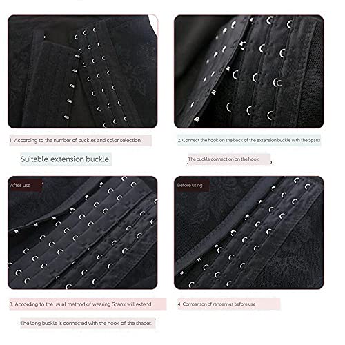 Aisemny Corset Extender 13-18 Hook Long Line Bra Back Extender 2 Pieces (Black+Beige, 15 Hooks) #TOP4
