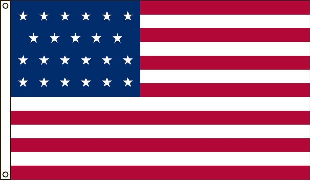 America's Flag Company 3-Foot by 5-Foot Nylon 23 Star United States Historical Flag with Canvas Header and Grommets