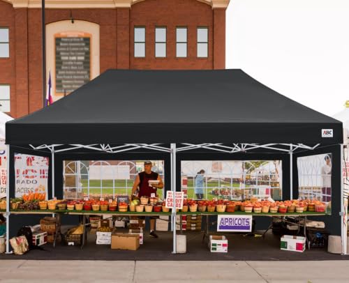 Image of ABCCANOPY Pop up Canopy Tent with Elegant Church Window 10x20,Black