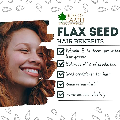 Image of Bliss of Earth Organic Flax Seeds, 600g Pack, Raw Whole Flaxseed for Cooking and Baking, High in Omega-3 Fatty Acids, Gluten-Free, Non-GMO, Rich Source of Fiber and Protein, Superfood for Health