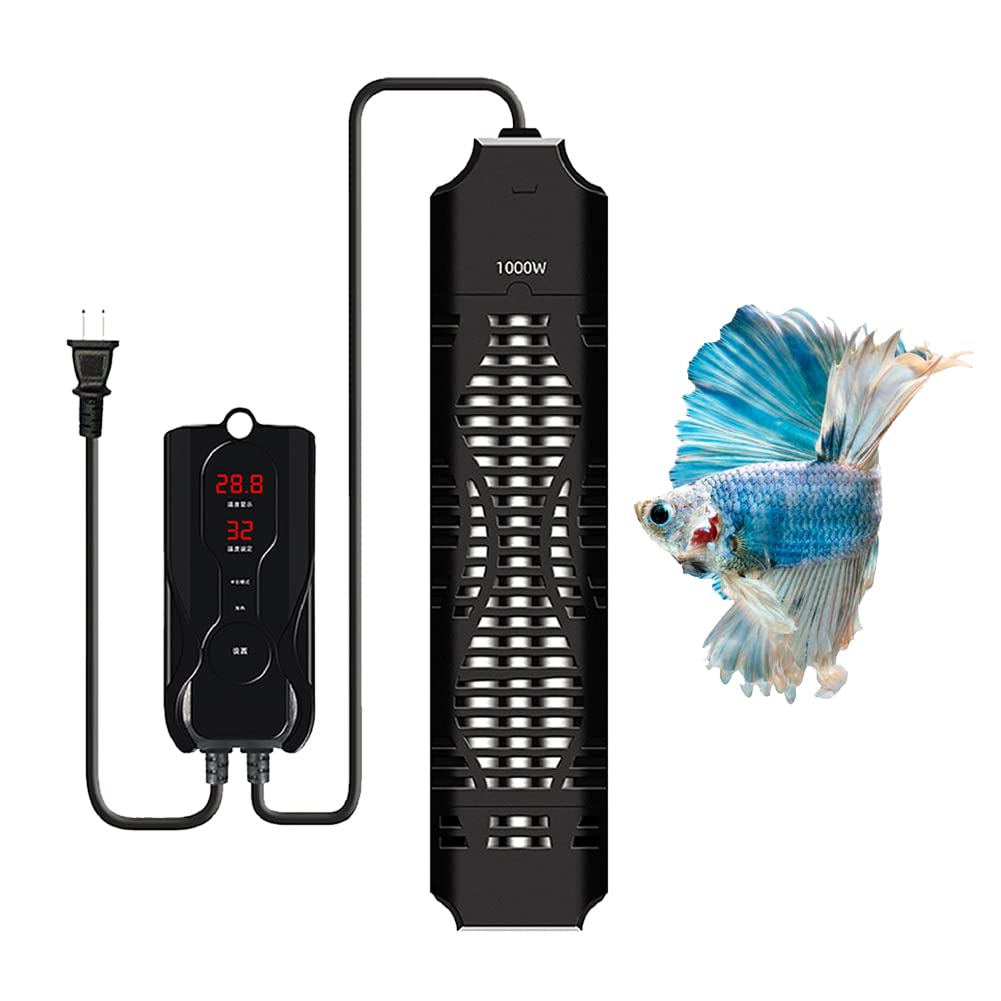 Calentador de pecera, Calentadores de Acuario con Control preciso de Temperatura, Calentador Sumergible para Acuario, protección contra sobrecalentamiento sin Fugas, Adecuado para Agua Salada Marina