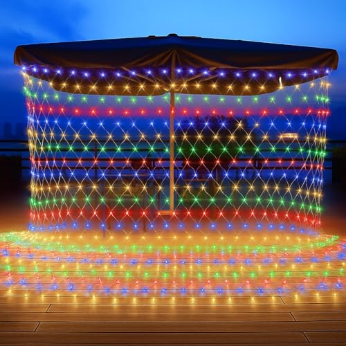 Image of Led Net Mesh String Lights - Diwali Lights, Led Lights for Home Decoration 9.8Ft X 6.6Ft 192 LEDs 8 Modes (Multicolor Net Mesh Light)