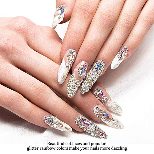 Nagel Kristalle AB Strasssteine mit Flache Rückseite Gemischt Nagel Diamant Stein für Nagel Kunst Kleidung Schuhe… – Bild 6