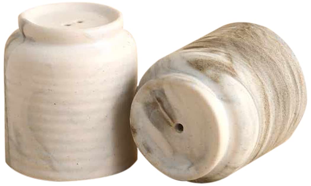 Wonderchef Teramo Stoneware Salt & Pepper Set - Marble White