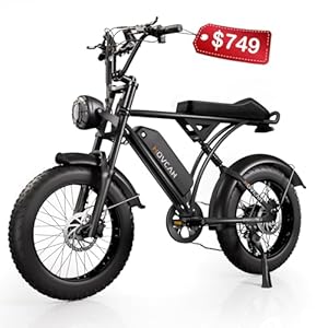 Movcan V60/V60 Pro Electric Bike, 48V 15.6/18.2Ah Removable Battery 20â Fat Tire Electric Bike, 1000/1500W Motor 30/33MPH Top Speed Electric Motorcycle, 7 Speed Dual Disc/Hydraulic Brake E Bikes