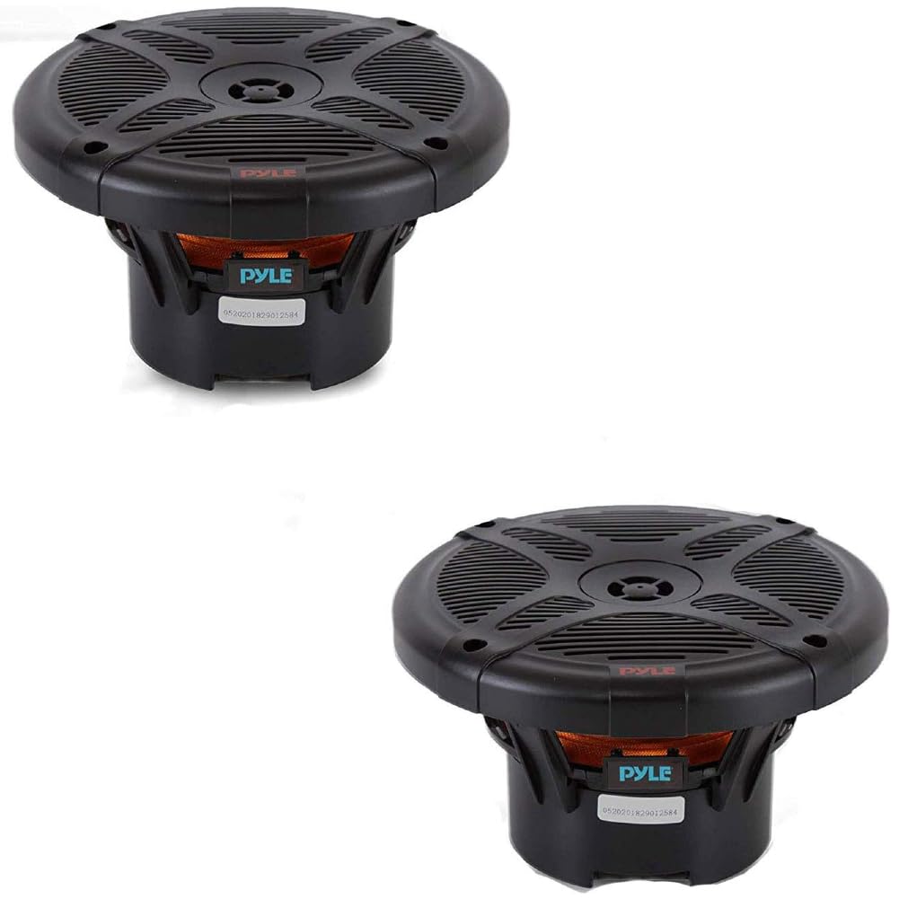 Kit Set para Pyle PLMRBT65B, 2 Altavoces Marinos coaxiales 2 vías con Bluetooth, 16,5 cm 6,5", 300 vatios RMS, 600 vatios máx., 4 ohmios, Resistentes Agua, Pareja + Cables y Tornillos gratuitos
