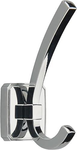 TUNNY Paquete de 5 ganchos para colgar en la pared con base cuadrada, gancho cromado, para zapatero, armario, baño, dormitorio, muebles