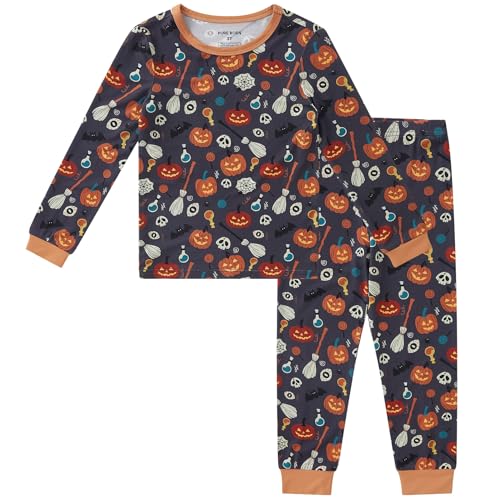 pureborn Kids Viscose from Bamboo Pajamas Set Boys Pjs Halloween 6-7Y