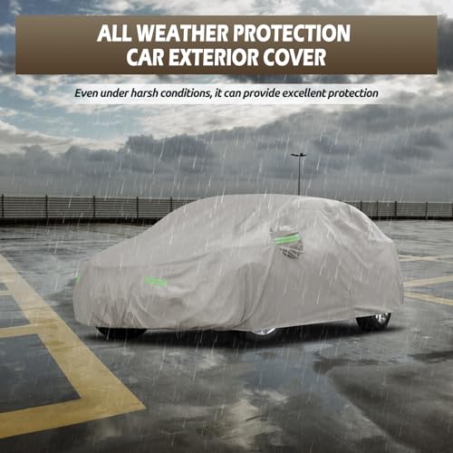 Image of Migaven Car Cover Fit for Toyota Corolla 2000-2025, Honda Civic 1991-2025, Waterproof Full Exterior Cover Sun Rain Protection with Door Zipper and Cotton Lining