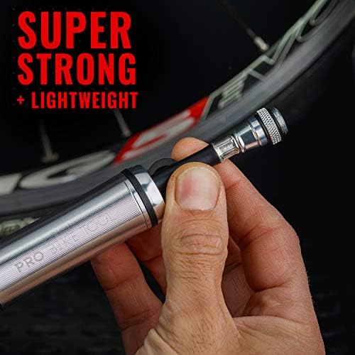 PRO BIKE TOOL Mini Bike Pump Premium Edition - Fits Presta and Schrader valves - High Pressure PSI - Bicycle Tyre Pump for Road and Mountain Bikes