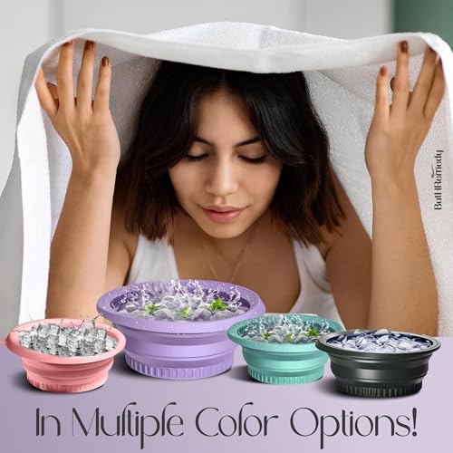 Image of Ice Bath Tub for Adult for Bathroom, Foldable hot water tub for Home Use with Drainage Hole, Thickened Insulated Ice Bathtub, inflatable hot tub for adults (Purple)