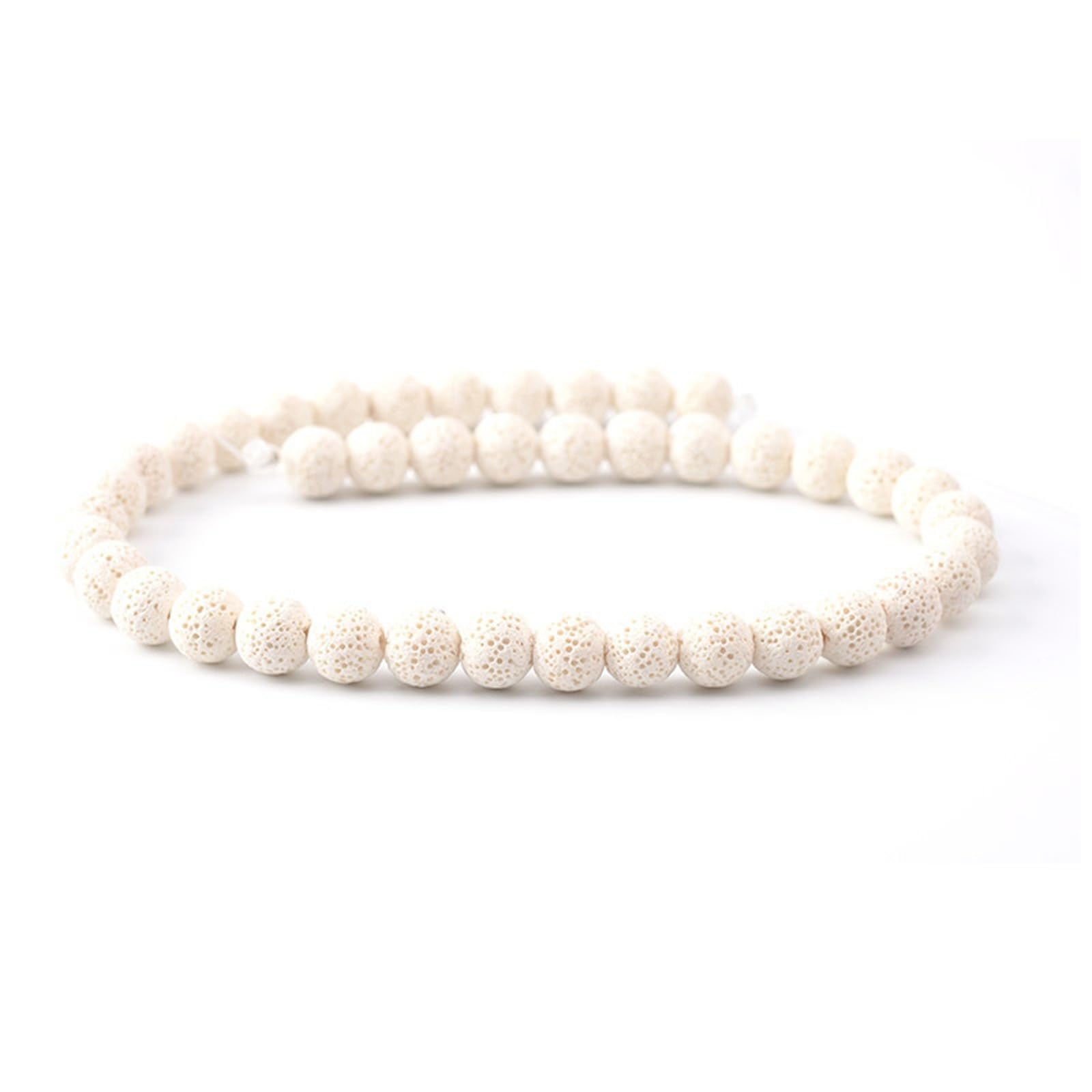 QuxetlRyz Craft Beading Kit Natural Stone Beads Colorful Black Round Loose 6mm-16mm for DIY Necklace Bracelet Jewelry Making(White,16mm 22beads)