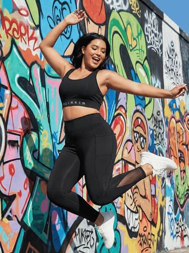 Image of BLINKIN Plus Size Gym Pants for Women's Workout - The Ultimate Yoga Pants | Workout Lowers | Mesh Leggings |Gym Track Pants for Women (PLUSS-2012)