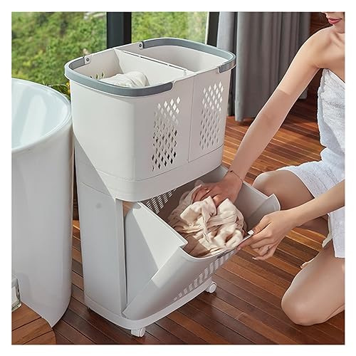 Panier à linge pour toilettes compact résolvant le manque de place au sol