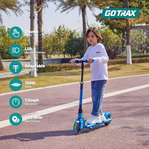 image for Gotrax GKS Lumios Electric Scooter for Kids 6-12, Thumb Button Control