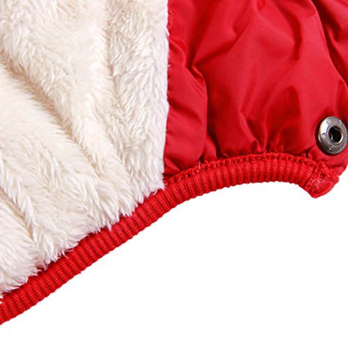 JoyDaog 2 Layers Fleece Lined Warm Dog Jacket for Puppy Winter Cold Weather,Soft Windproof Small Dog Coat,Red S - Image 4