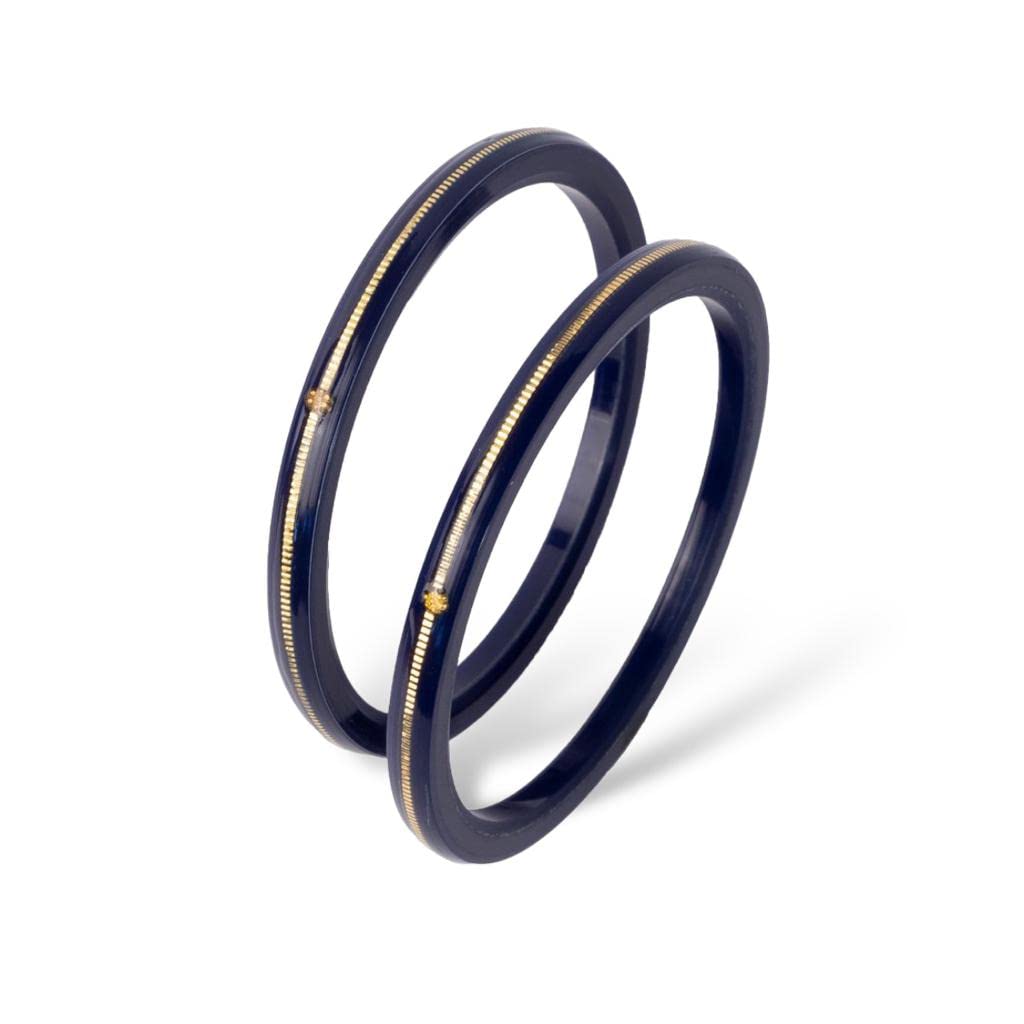 Hem Jewels by Ashok Jewellers 22kt (916) Yellow Gold Handmade Pola Bangles/Wedding Chooda/Churas for Women with Purity Certificate (Set of 2pcs) - Blue (2.10 Aani) (B0BV6ZGKFP) Amazon Price History, Amazon Price Tracker