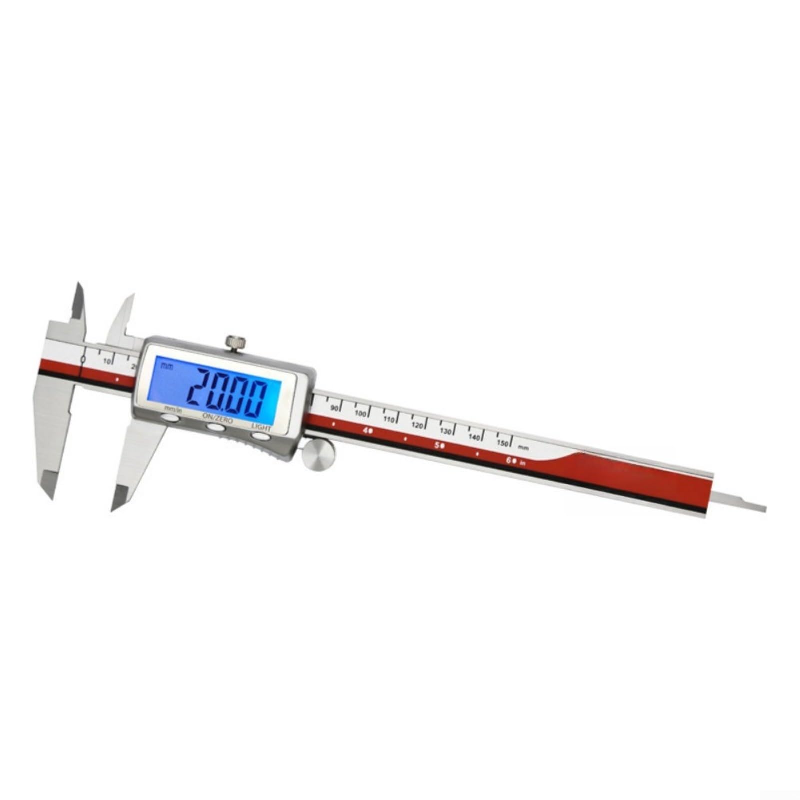Calibrador digital 150Mm Herramienta de medición electrónica de acero inoxidable con retroiluminación LCD grande USB recargable para taller industrial (300mm)