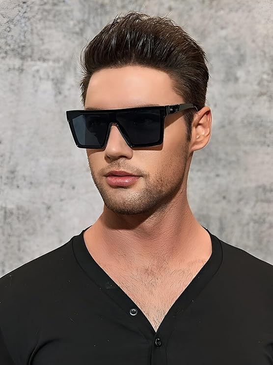 Image of Unisex Stylish Round Sunglasses | TAC Polarized Lens | 100% UV Protection | Men & Women Driving Bikes, Outdoor Sports, Hiking & Travel Eyewear (black sunglass)