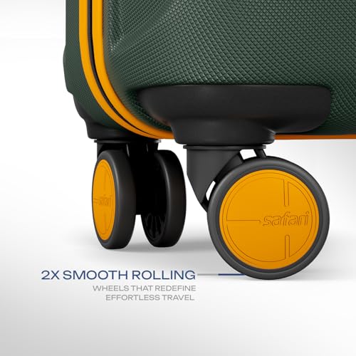 Image of Safari Thorium Neo 8 Wheels Set of 3 Trolley Bags, Hard Case Polycarbonate, 360º Wheeling Carry on & Check-in Luggage for Men & Women, Suitcase for Travel, Trolley Bags for Travel, Dusk Green