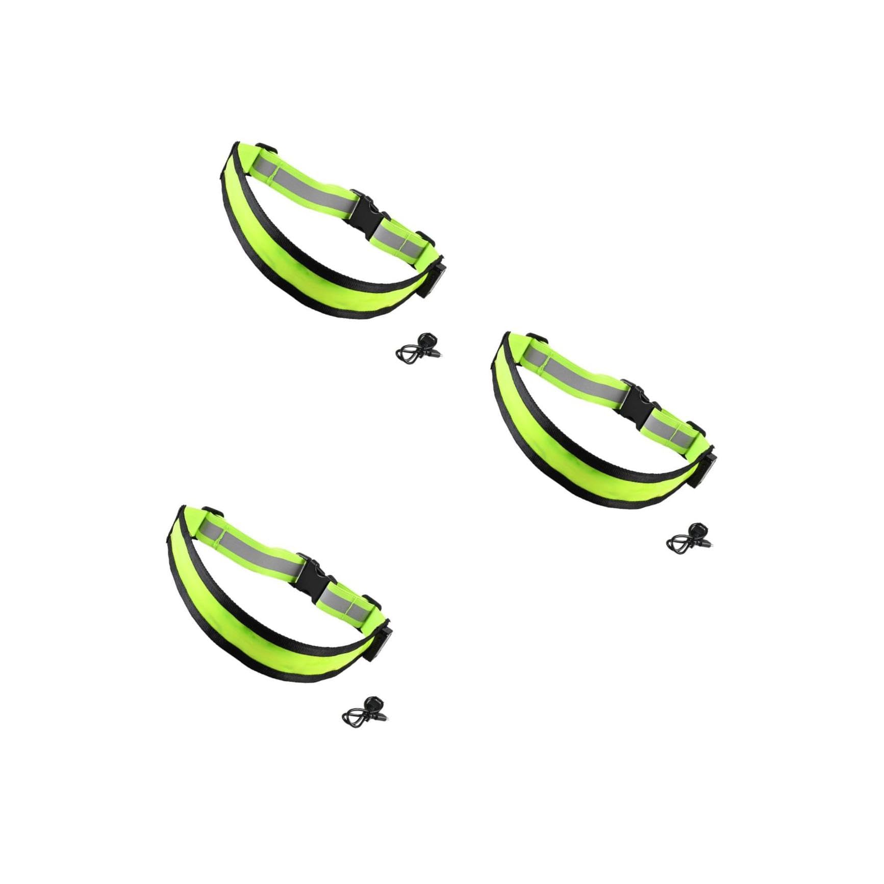 VANZACK Ceinture Lumineuse Bande élastique réglable Cyclisme réfléchissant Bracelet LED lumière LED Feux LED Ceinture réfléchissante Sangle réfléchissante réglable asb Green