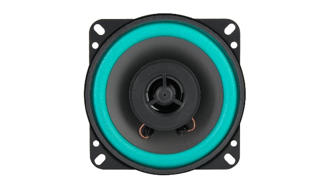 Akozon Tweeter Voiture 4 Pouces 100W Coaxial – Haut-Parleur Porte Puissant Noir/Verts Pour Améliorer Son Auto