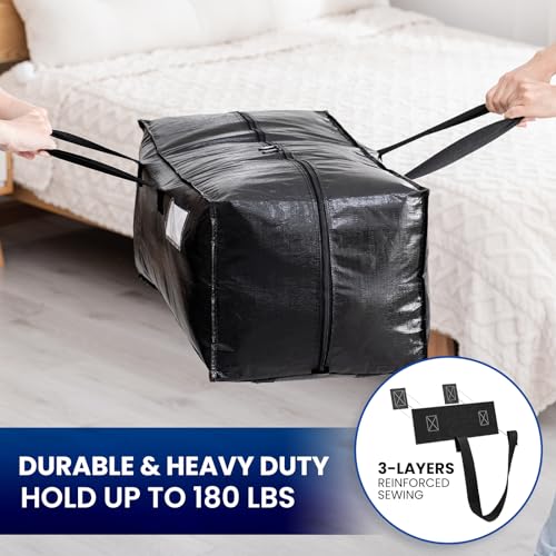 TAILI Heavy Duty Moving Bags Extra Large, Clothing Storage Bags with Sturdy Zipper and Strong Handles - Image 2