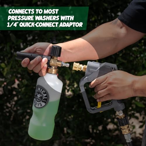 Image of Chemical Guys TORQ Professional Max Foam 8 Foam Cannon for Pressure Washer | 32 oz bottle included, compatible with all pressure washers, 30 percent thicker foam, brass components
