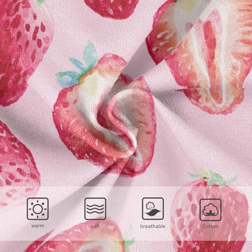 Wusikd Watercolor Strawberries Girls' Underwear Cotton Pink Girls Briefs Soft Toddler Underwear 2T3