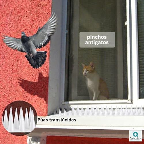 Piques anti-pigeons anti-pigeons en plastique adhésif transparent pour pigeons 5,8 m – vue 8