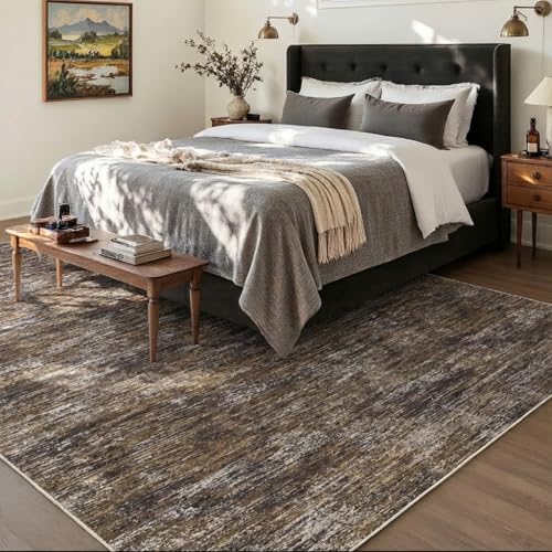 Tapete decorativo GarveeHome 9x12 lavable marrón miniatura 2
