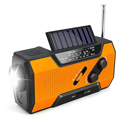 Notfall NOAA Wetter Radio Solarkurbel AM/FM Radio 2000 Mah Power Bank Mit Taschenlampe SOS Alarm Leselampe Für Camping Wandern Und