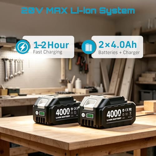 Image of SEESII 21V Max Cordless Drill and Impact Driver, Power Tool Combo Kit Included 3 /8'' Drill & 1 /4'' Impact Driver, 2x 4000mAh Battery, Fast Charger, 20 pcs Driver Bit Set & Bag