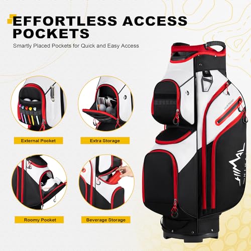 Unihimal Golf Cart Bag, 15 Way Organizer Divider Top With Handles And Rain Cover thumb #6