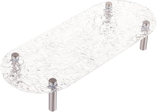 FINGERINSPIRE Estante elevador de acrílico transparente, bandeja elíptica de almacenamiento de joyas, soporte de exhibición de cupcakes, soporte de