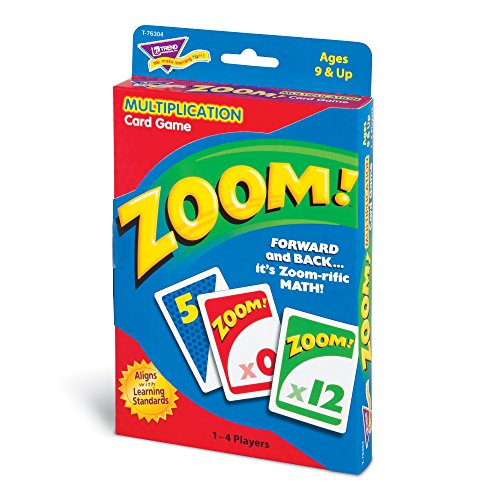 Trend Enterprises: Zoom! Multiplication Card Game, Use Addition Skills, Build Multiplication Skills, Test Probability, Surprise Cards Send Scores To Zero, 1 To 4 Players, For Ages 9 And Up #TOP4