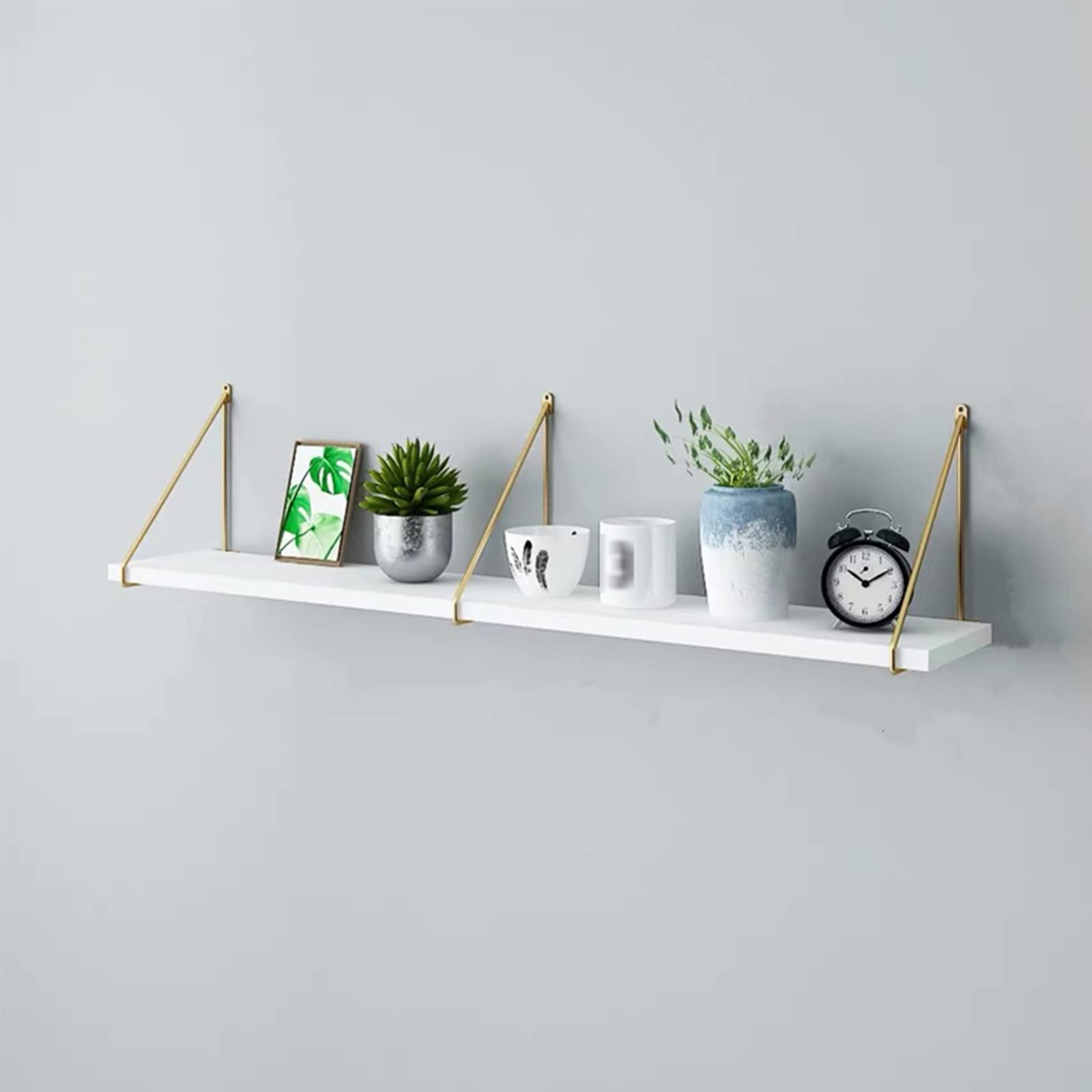 2 Soportes para Estantes Fijos Triangulares,Soportes de Estantes de Hierro Forjado Montados En La Pared,Soporte de Esquina Decorativos,Accesorios Incluidos,Carga de 150lb (40cm/15.75in,White)
