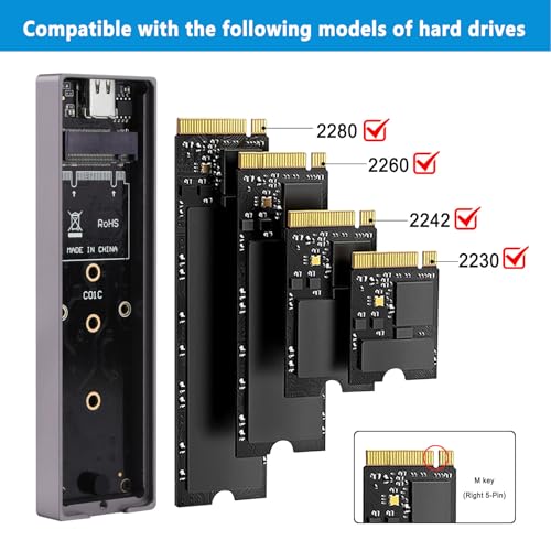 Enclosure M.2 NVMe PCIE SSD aluminio USB3.1 Gen2 10Gbps miniatura 2