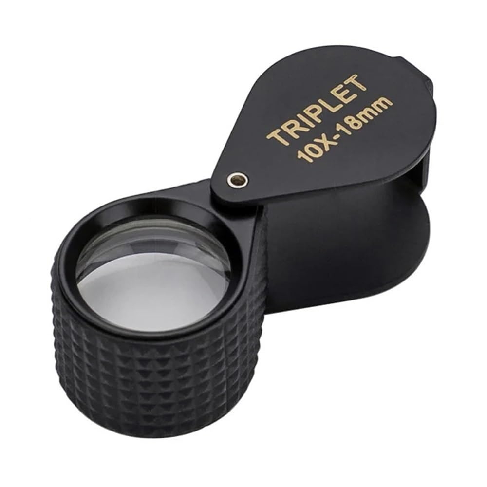 Microscope 10X 18mm Foldable Jadeite Filter Triplet Lens Magnifier Identifying Type Inspecting Magnifying Glass Loupe